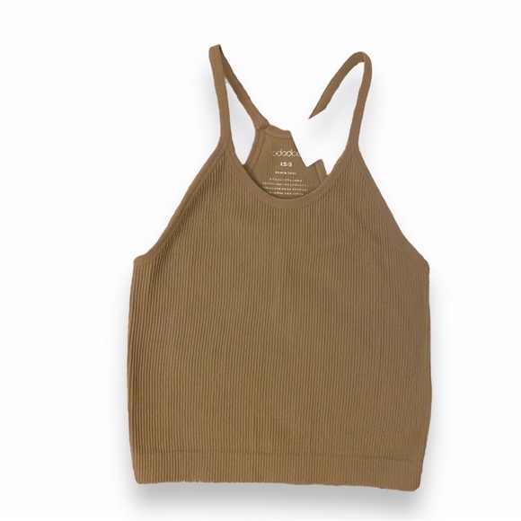 odododos Tops - Ododos Earthy Olive Green Ribbed Racerback Crop Top - S